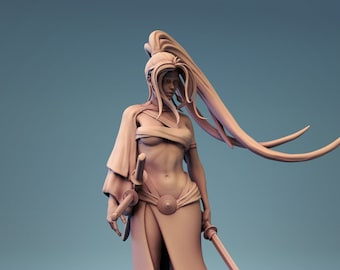 Female Samurai Fighter. Lord of the Print. D&D, RPG, Pathfinder, Resin Miniature, Figurine