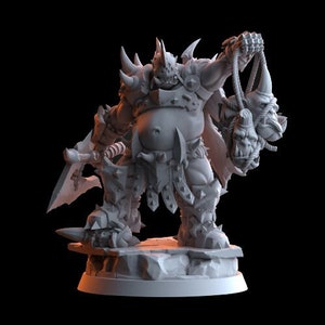 Orc lord ogre slayer. D&D, RPG, Pathfinder, Resin Miniature, Figurine