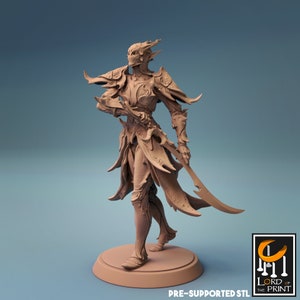 Elf Swordsman. Warrior elf. Elf army. Lord of the Print. D&D, RPG, Pathfinder, Resin Miniature, Figurine. Fantasy