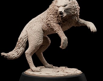 Dire Black Wolf  D&D, RPG, Pathfinder, Resin Miniature,