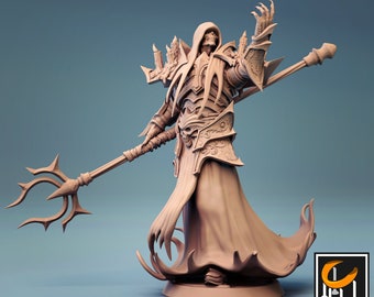 Lich Necromancer, Undead mage.Wight, Lord of the Print. D&D, RPG, Pathfinder, Resin Miniature, Figurine