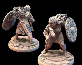 Shieldmaiden. Norse human female warband. D&D, RPG, Pathfinder, Resin Miniature, Figurine. Fantasy