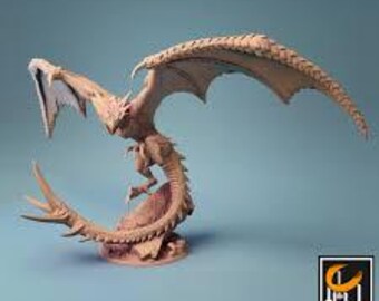 Desert wyvern. Lord of the Print. D&D, RPG, Pathfinder, Resin Miniature, Figurine