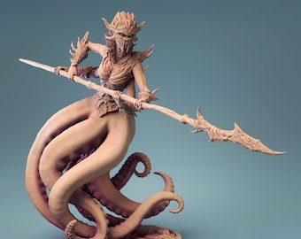 Triton, Mairman, Sea Guardian, Naga, Fantasy, Tabletop, Miniature, DnD, Pathfinder, D&D