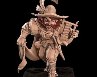 Halfling male. Bard, Paladin, Ranger.  D&D, RPG, Pathfinder, Resin Miniature, Dnd, Fantasy figurine