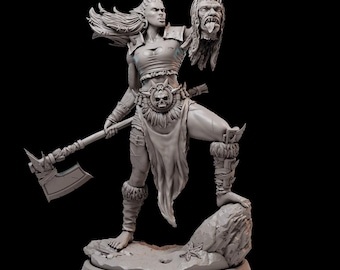 Orc Female Warrior Hero. D&D, RPG, Pathfinder, Resin Miniature, Figurine