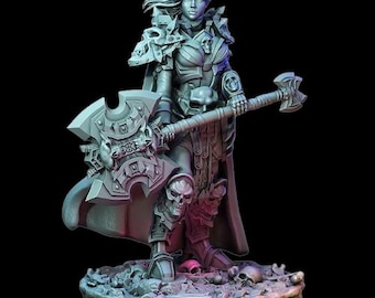 Female Human Death Knight. D&D, RPG, Pathfinder, Resin Miniature, Dnd, Fantasy figurine