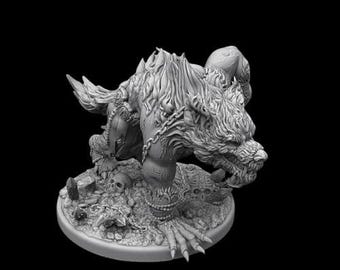 Druid shapeshifter. Human male Shaman. Wereboar, werewolf, werebear. D&D, RPG, Pathfinder, Resin Miniature, Figurine. Fantasy