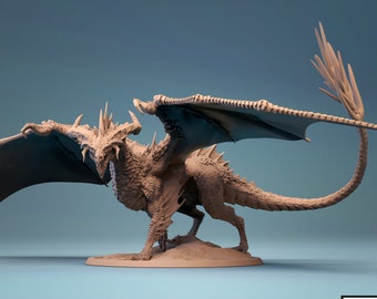 Adult Black Dragon. Flying Dragon. Giant monster. Lord of the Print,High quality, large scale 3d printed figurine. D&D, Pathfinder, RPG