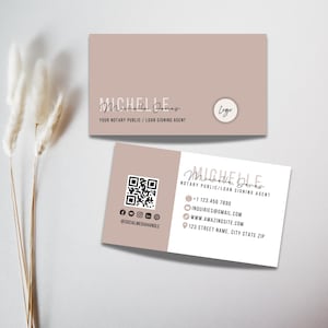 Plantilla de tarjeta de presentación de notario Tarjeta de presentación de agente de firma de préstamos Plantillas Canva de notario Tarjetas de marketing de notario Diseño de tarjeta de presentación pequeña