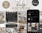 Luxury Real Estate Just listed Posts | Realtor Social Media | Editable Canva Templates | Instant Download