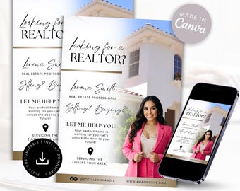 Realtor Flyer Template: Real Estate Marketing (Canva Editable, Printable)