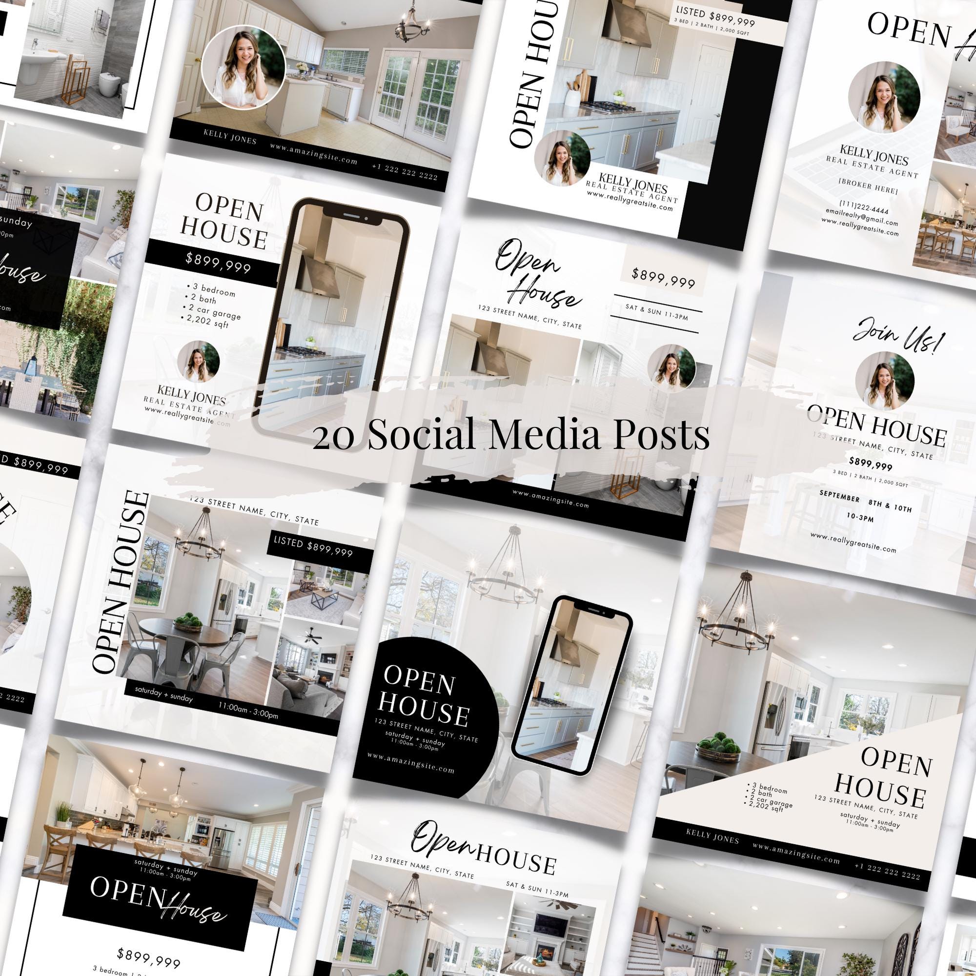 Realtor Open House Social Media | Realtor Instagram Posts | Editable ...