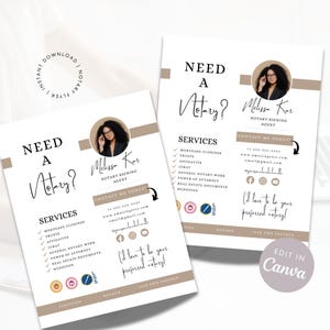 Editable Notary Marketing Flyer Template: Canva Design (Digital Download)