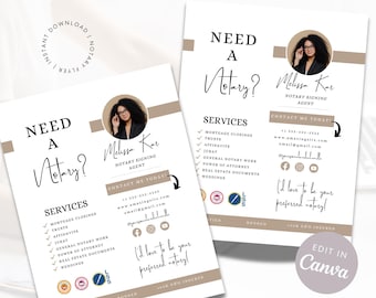 Modello di volantino di marketing notarile modificabile Canva Volantino aziendale notarile professionale personalizzabile per agenti di sottoscrizione di prestiti e notai