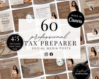 Tax Preparer Digital Flyer Set | Canva Marketing Templates | Tax & Accounting Social Media Posts | Editable Instagram Graphics for Tax Pros