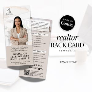 Realtor Rack Card Template Bearbeitbare Canva Design-Immobilien-marketing-Flyer-Moderne-Immobilien-Broschüre für Makler und Koordinater
