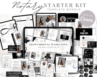 Notary Marketing Template Bundle: Business Card, Flyer, Social Media (Canva)