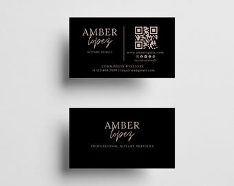 Modern Notary Business Card | Printable Agent Card | Editable Canva Template | Instant Download