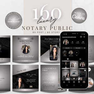 Notary Social Media Templates: Marketing Bundle for Loan Signing Agents (Canva)