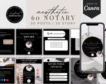 Notary Social Media Posts, Notary Marketing, Notary facebook posts, Notary Instagram posts, Notary Content, Notary Story Templates