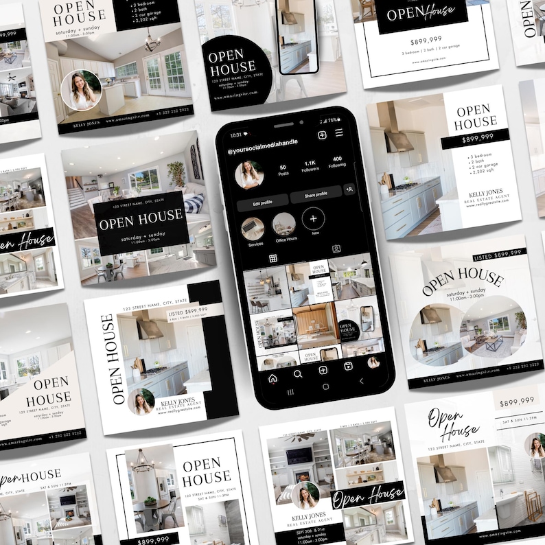 Realtor Open House Social Media | Realtor Instagram Posts | Editable ...