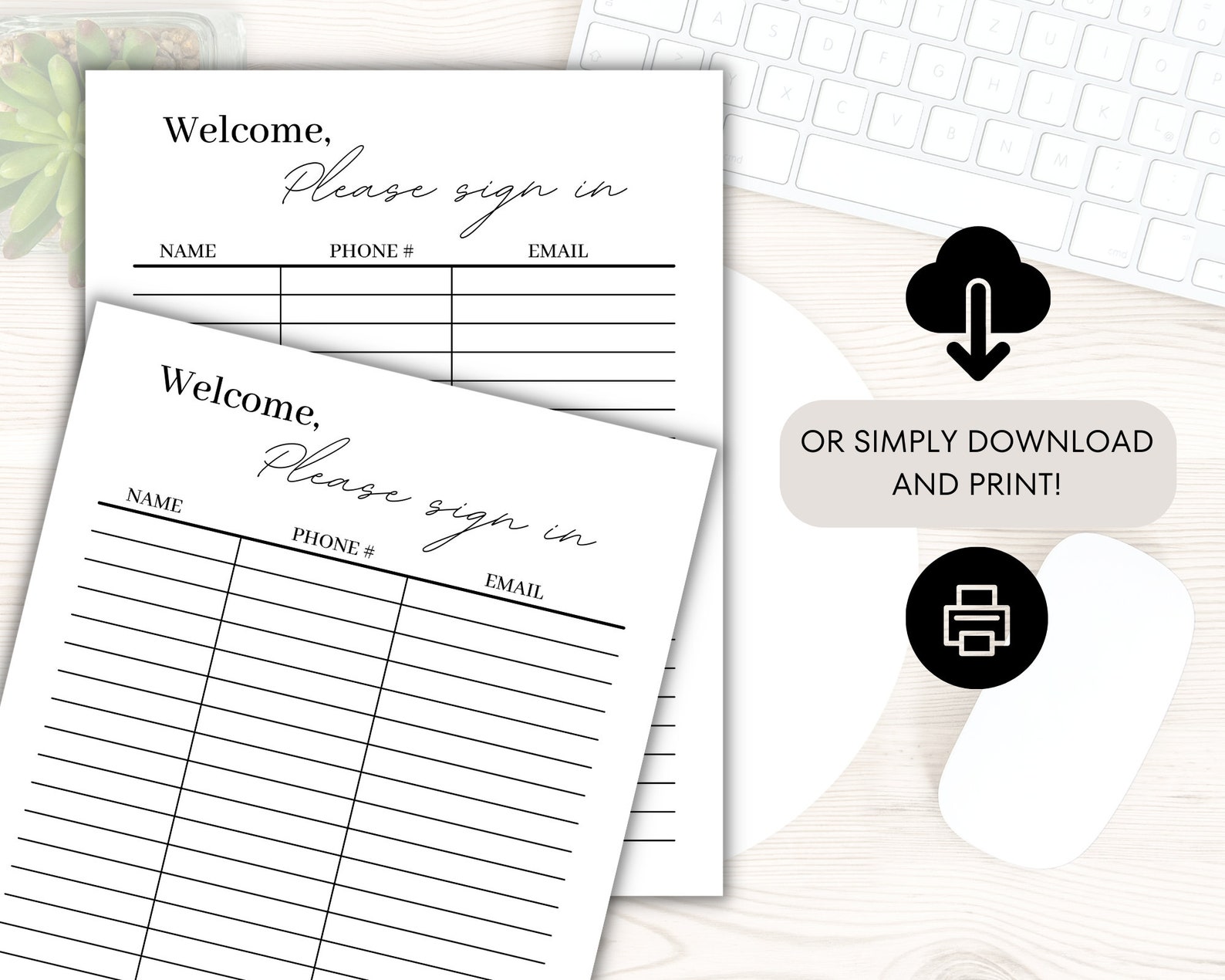 Sign In Sheet Printable Sign Up Sheet Event Sign In Sheet Etsy de