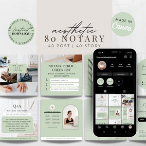 Notary Social Media Post Templates, Notary Marketing Bundle, Notary Flyer Design, Notary Facebook Posts Notary Signing Agent Posts Instagram