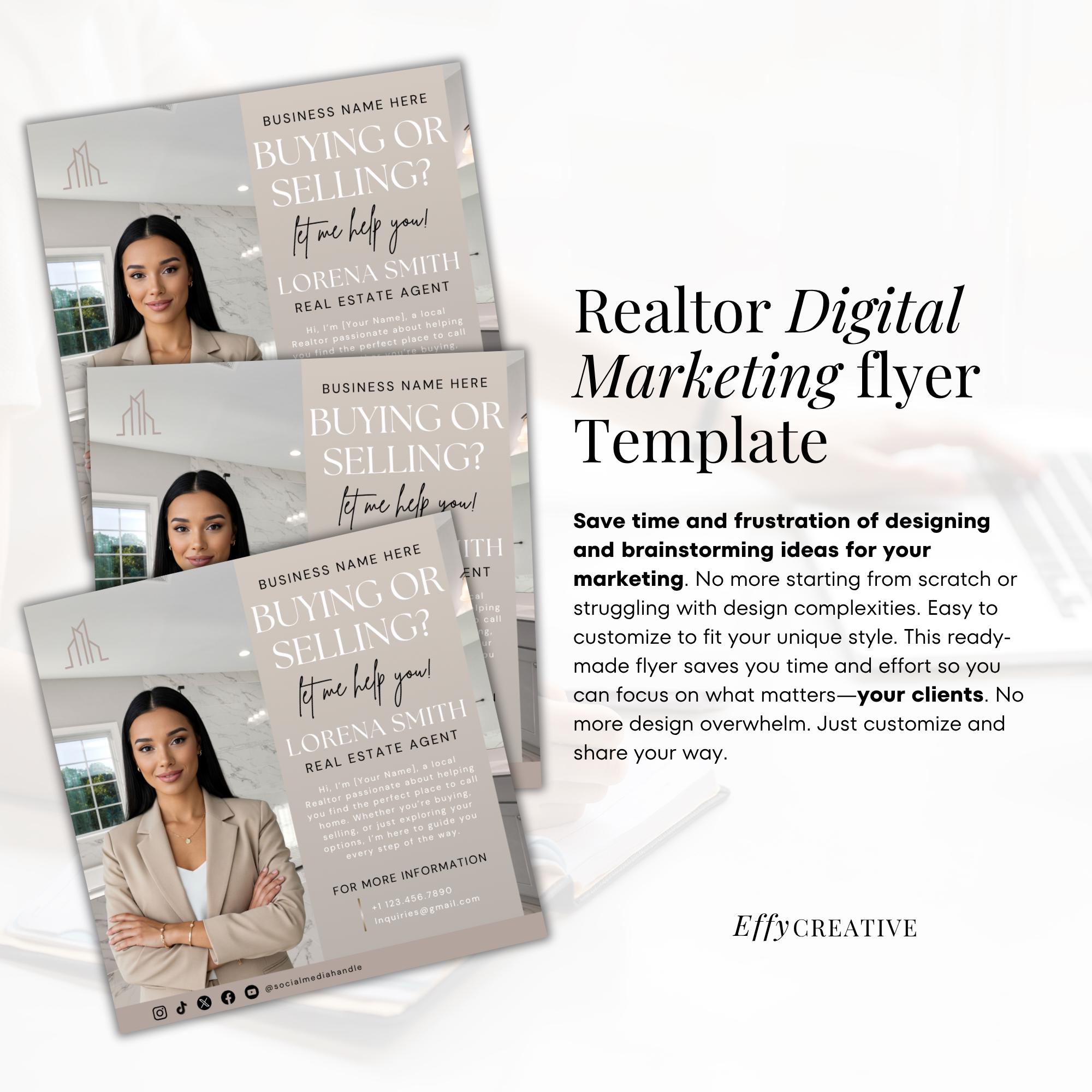 Realtor Flyer Template: DIY Real Estate Marketing (canva Editable ...