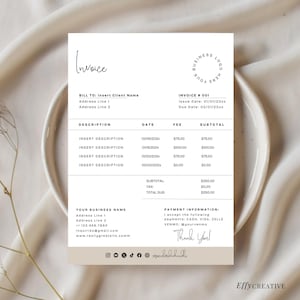 Notar-Rechnungsvorlage: Bearbeitbares Geschäftsformular (Canva Digital Download)