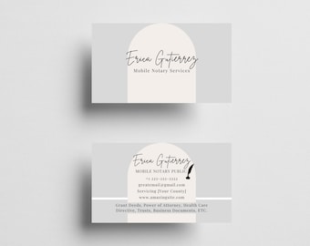 Notary Business Card  | Modern Loan Signing Agent Template | Canva Design (Digital Download)