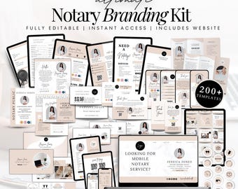 Notary Ultimate Branding Marketing Kit | Notary Starter Kit Templates | Flyer Kit, Business Cards, Website | Canva Instant Download