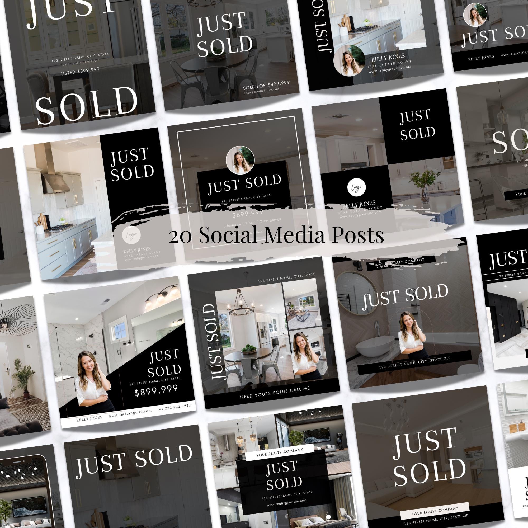 Real Estate Just Sold Social Media | Realtor Instagram Posts | Canva ...