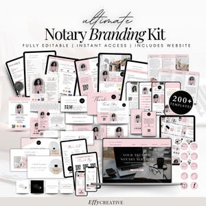 Notar Ultimatives Branding Kit Bearbeitbare Canva-Vorlagen für Notare Mobile Notare Kreditunterzeichnungs-Mittel Professionelles Marketing-Notar-Starter