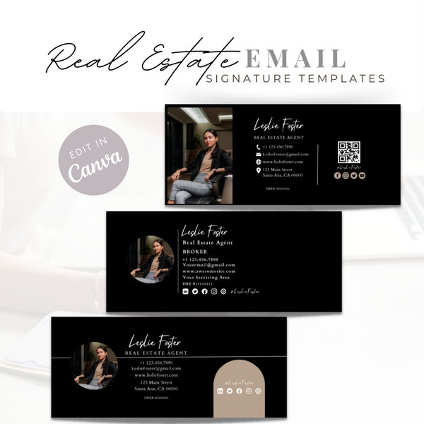 Email Signature Template, Real Estate Email Signature, Real Estate Marketing, Gmail Template, Email Design, Email Signature for Realtors