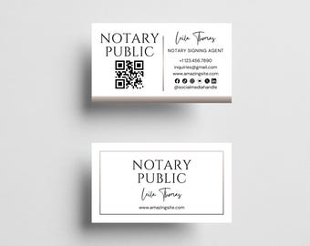 Notary Business Card | Modern Card Template | Canva | Instant Download