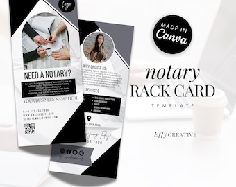 Notary Rack Card Template Editable Canva Design Loan Signing Agent Marketing Flyer Small Business Branding Template Brochure Notary Flyer