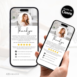 Realtor Client Review Request | Digital Card Real Estate | Editable Canva Template | Instant Download
