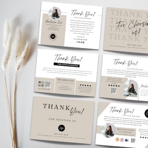 Geschäft Dankeschön-Karte Vorlage | Kunden-Feedback-Karte | Canva Bearbeitbare Postkarte für Notare & Service-Profis | Moderne Boho Dankeskarte