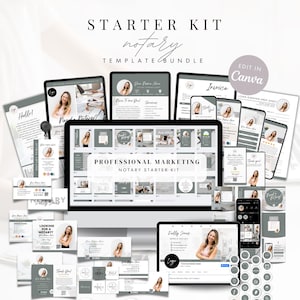 Notary Starter Kit: Editable Canva Business Card & Flyer Templates (Digital Download)