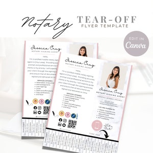 Editable Notary Tear-Off Flyer Template (Canva)