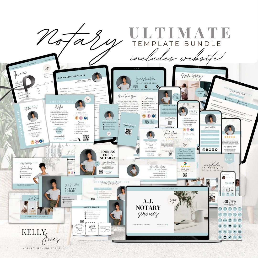 Notary Marketing Bundle Notary Starter Kit Loan Signing Etsy
