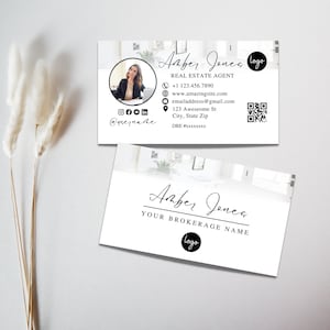 Grundbesitz Visitenkarte Vorlage, Makler bearbeitbare Visitenkarte, Grundbesitz Canva Vorlagen, Marketing von Maklern