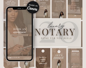 Reels de Instagram para notarios: 20 plantillas animadas de Canva (descarga digital)