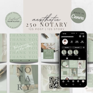 Notary Social Media Templates | Loan Signing Agent Marketing Bundle | Notary Facebook and Instagram Posts and Stories| INSTANT DOWNLOAD DIY