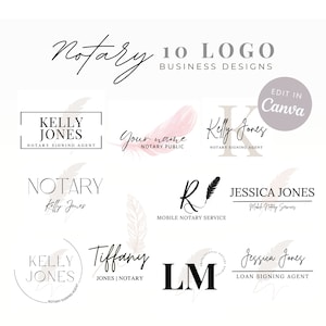 Notary Logo Templates: Elegant Business Branding (Canva Editable)