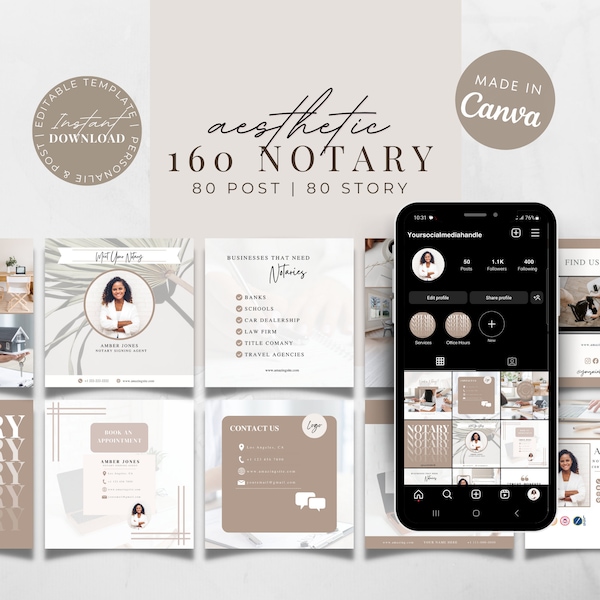 Notary Social Media Post Templates, Notary Marketing, Notary Content, Notary Facebook Posts, Notary Signing Agent Posts