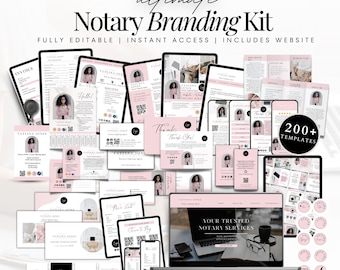 Notary Ultimate Branding Marketing Kit | Notary Starter Kit Templates | Flyer Kit, Business Cards, Website | Canva Instant Download