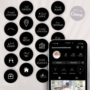 Copertine in evidenza immobiliari, icone di copertina in evidenza, marketing immobiliare, punti salienti di Instagram immobiliari, copertine in evidenza degli agenti immobiliari