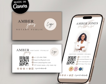 Notary Business Card Set | Loan Signing Template Canva | Modern Design (Digital Download)
